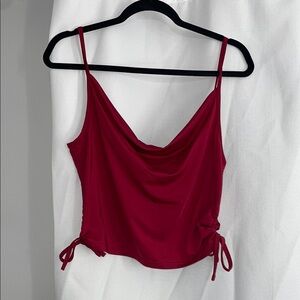 Ruched Women's crop spaghetti tank Top